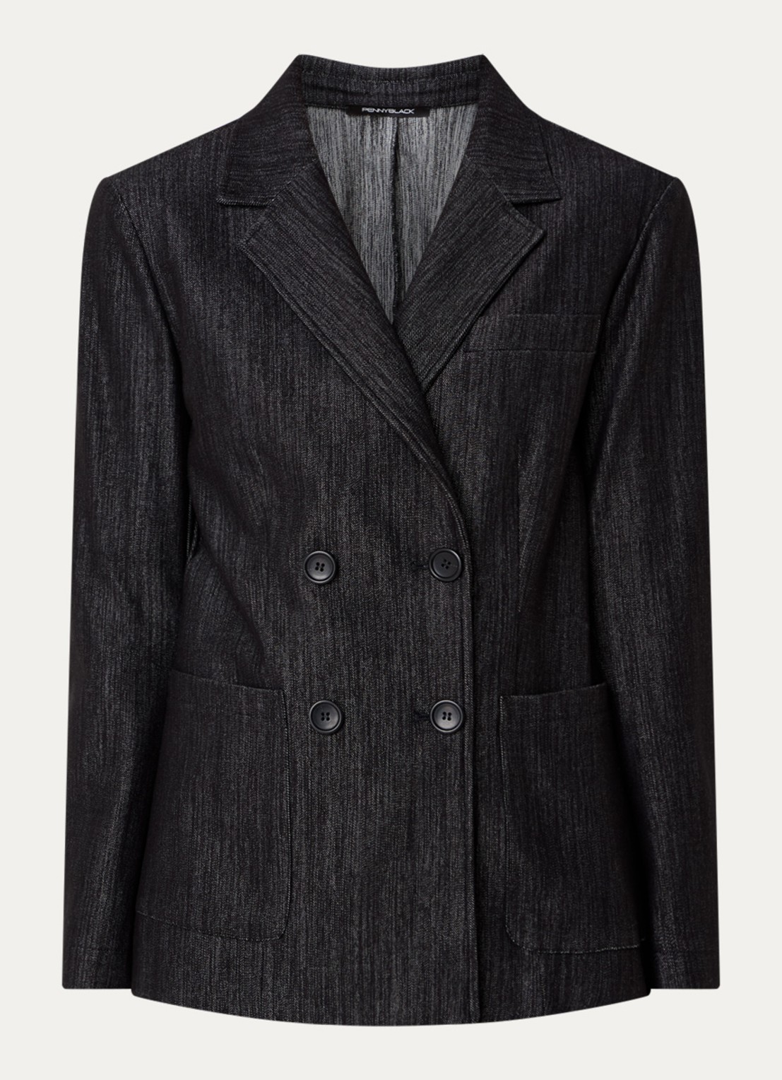 Pennyblack Iliade double-breasted blazer met opgestikte zakken - voorkant 3 zwart