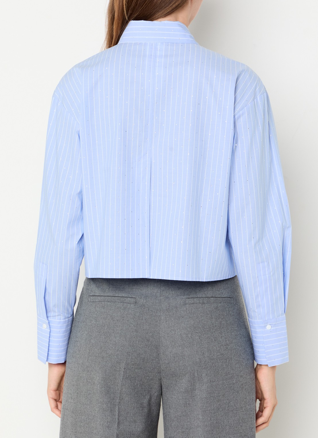 Pennyblack Kirie blouse met streepprint en strass - achterkant 4 blauw