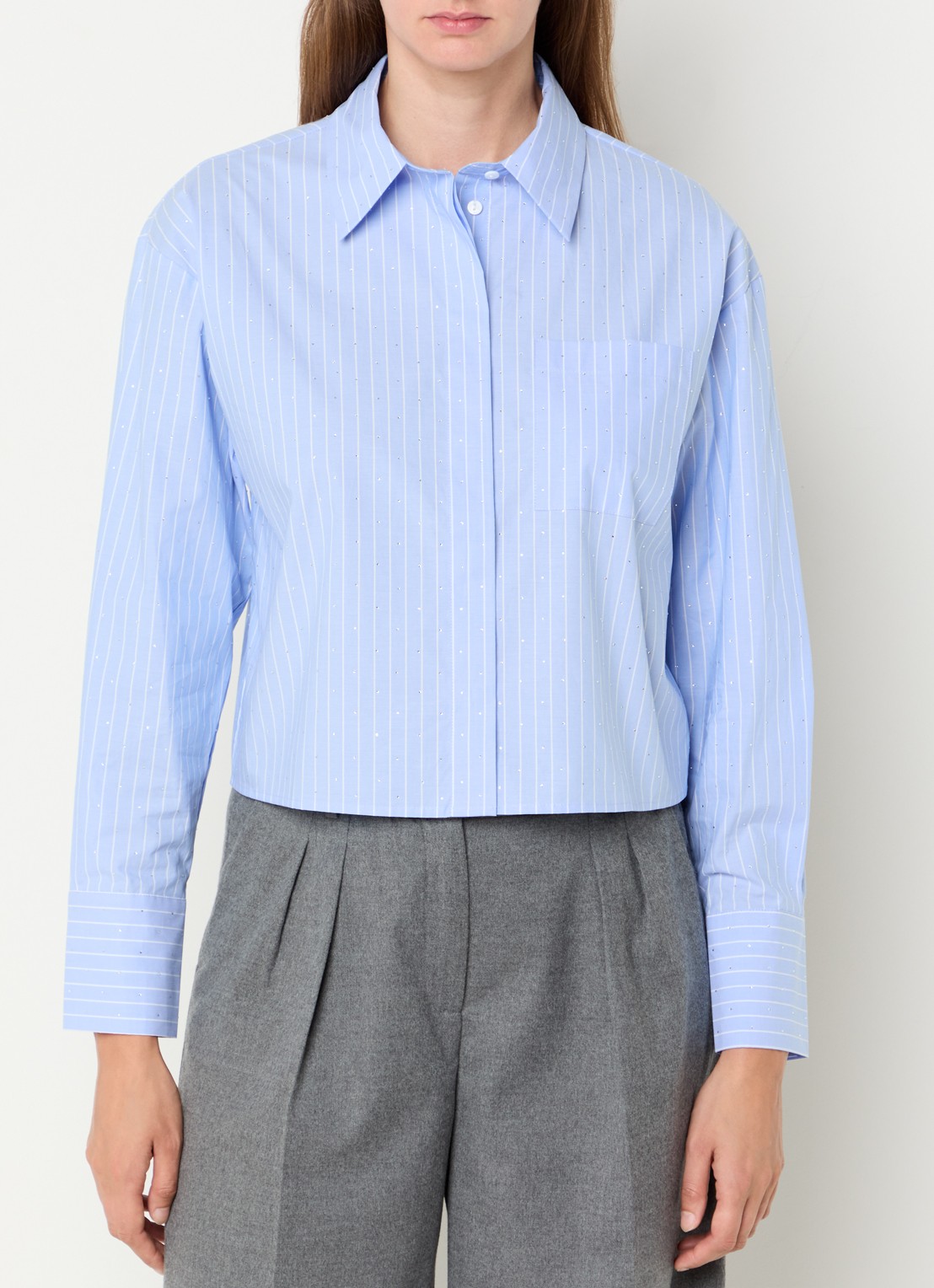 Pennyblack Kirie blouse met streepprint en strass - detail 3 blauw
