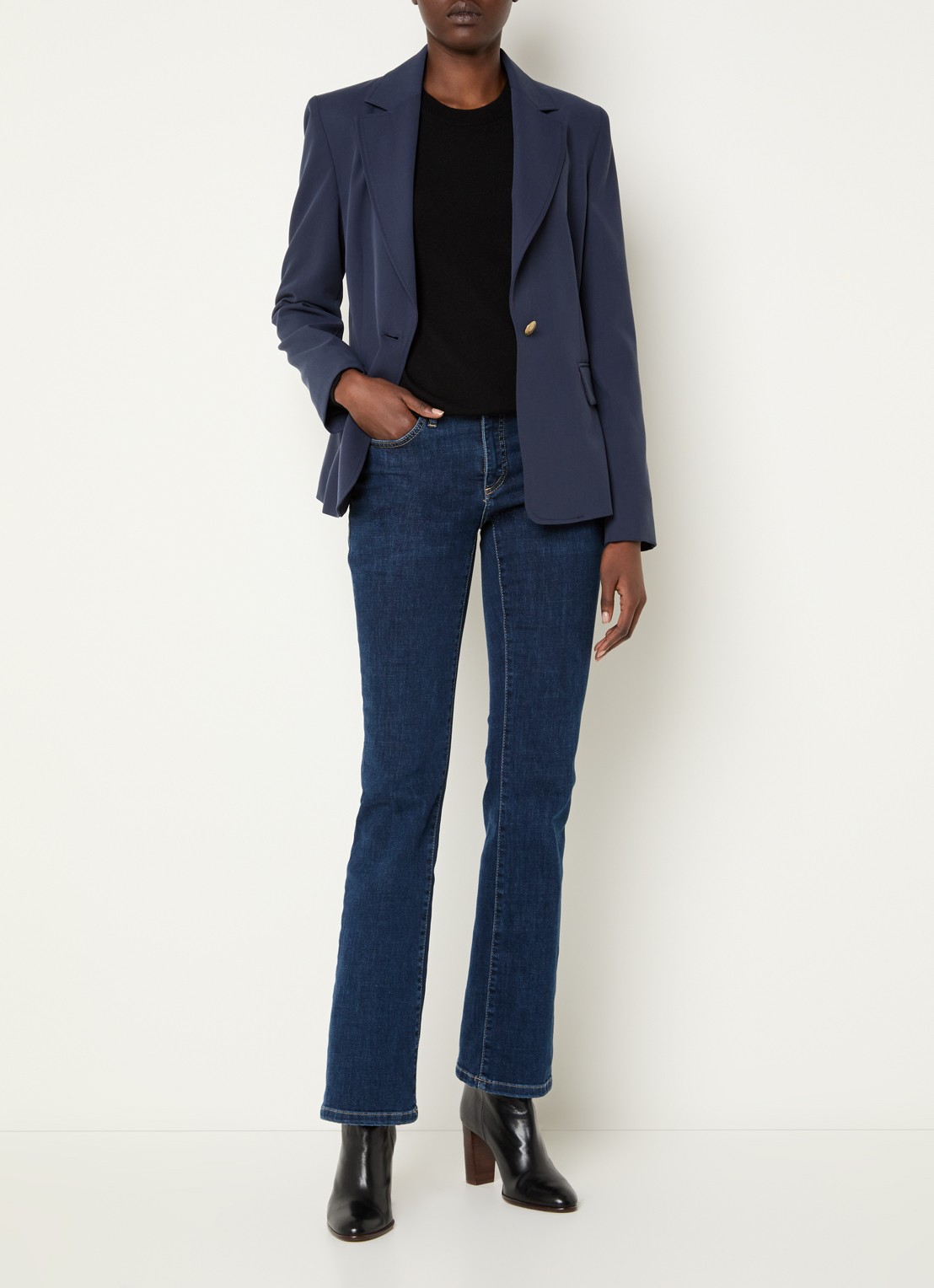 Pennyblack Labile blazer met klepzakken - voorkant 2 donkerblauw