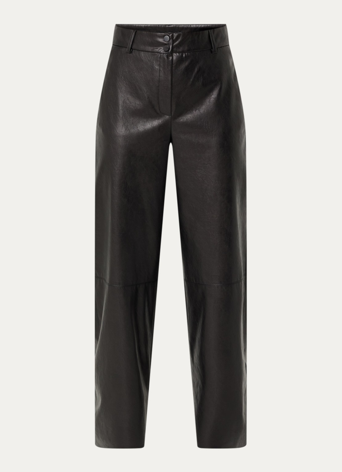 Pennyblack Lord high waist wide fit pantalon van imitatieleer - voorkant zwart