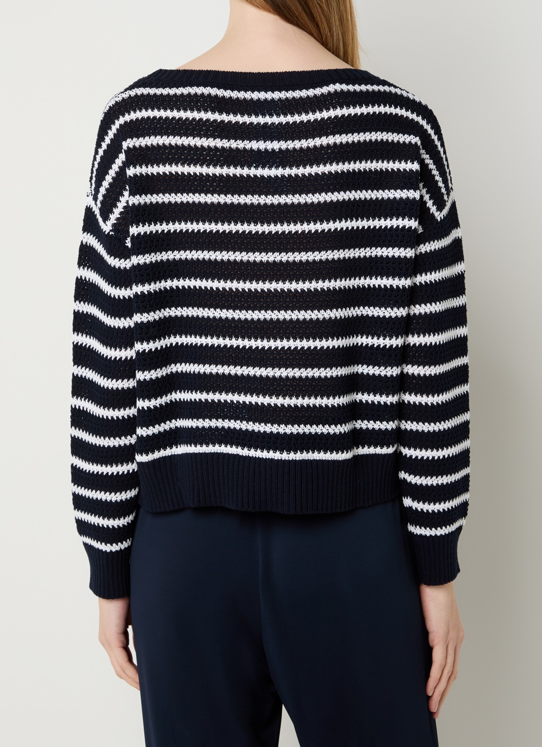 Pennyblack Maglia grofgebreide trui met streepprint - achterkant 2 donkerblauw