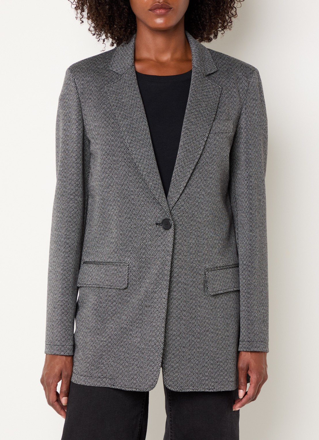 Pennyblack Mania gemêleerde blazer met schoudervulling - detail 4 grijsmele