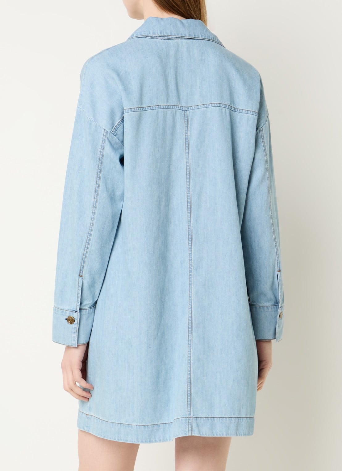 Pennyblack Midi jurk van denim - achterkant 2 lichtblauw