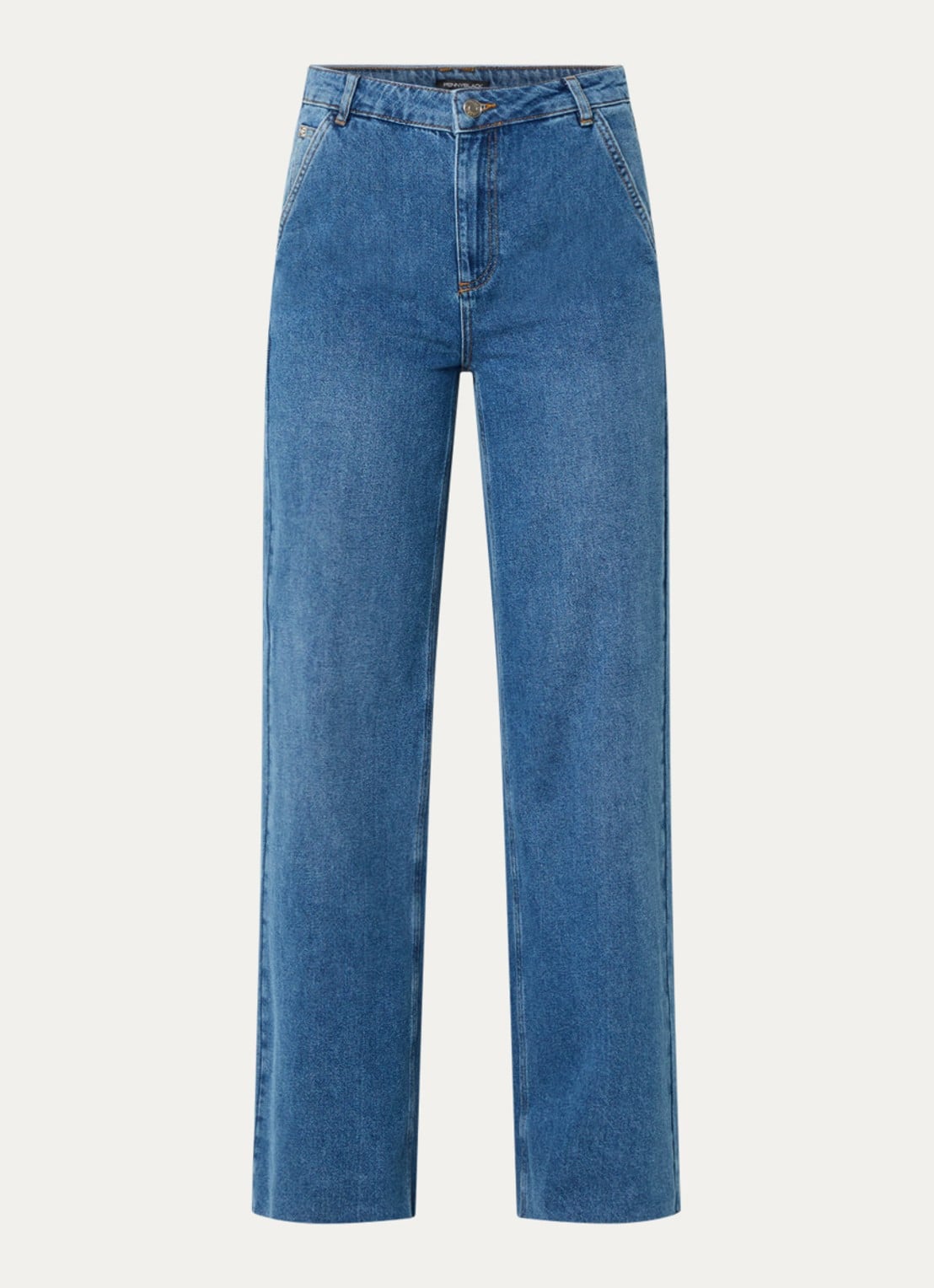 Pennyblack Puddle high waist wide leg jeans met medium wassing - voorkant 2 indigo