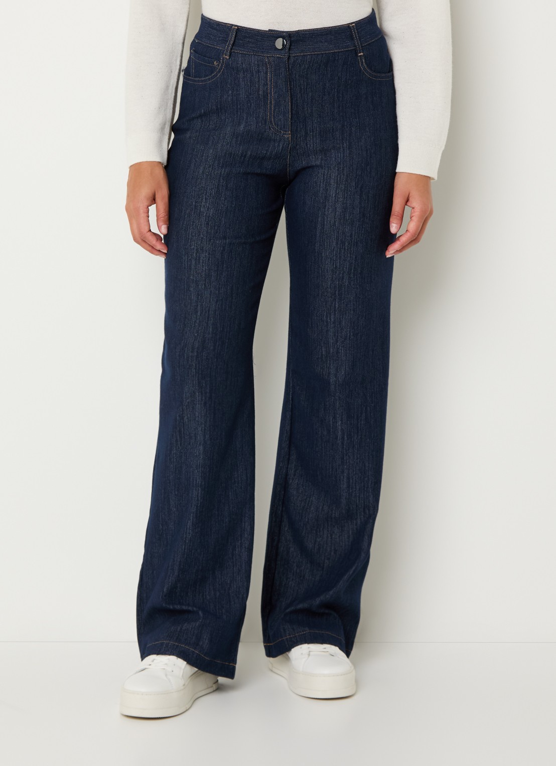 Pennyblack Ragtime high waist wide leg jeans met stretch - detail indigo