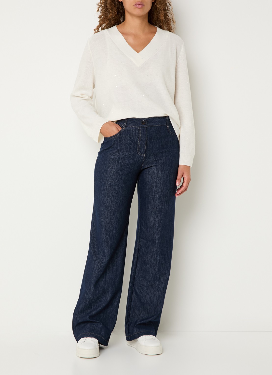 Pennyblack Ragtime high waist wide leg jeans met stretch - voorkant 4 indigo