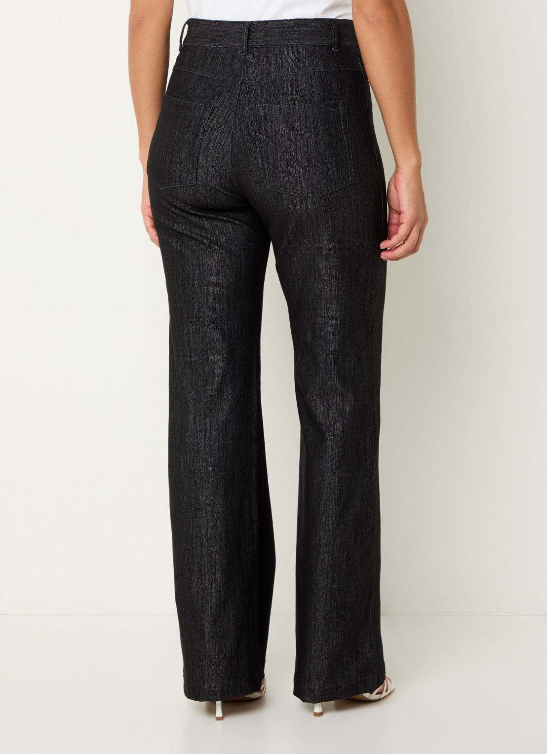 Pennyblack Ragtime high waist wide leg jeans met stretch - achterkant zwart