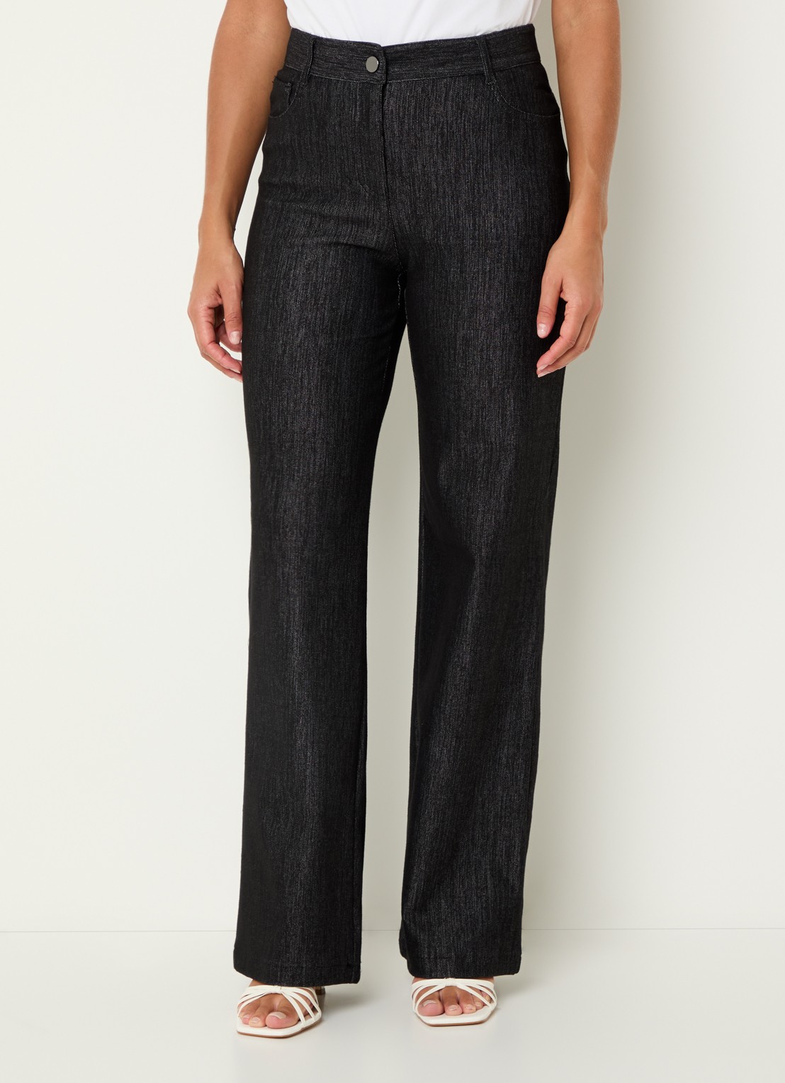 Pennyblack Ragtime high waist wide leg jeans met stretch - detail 2 zwart