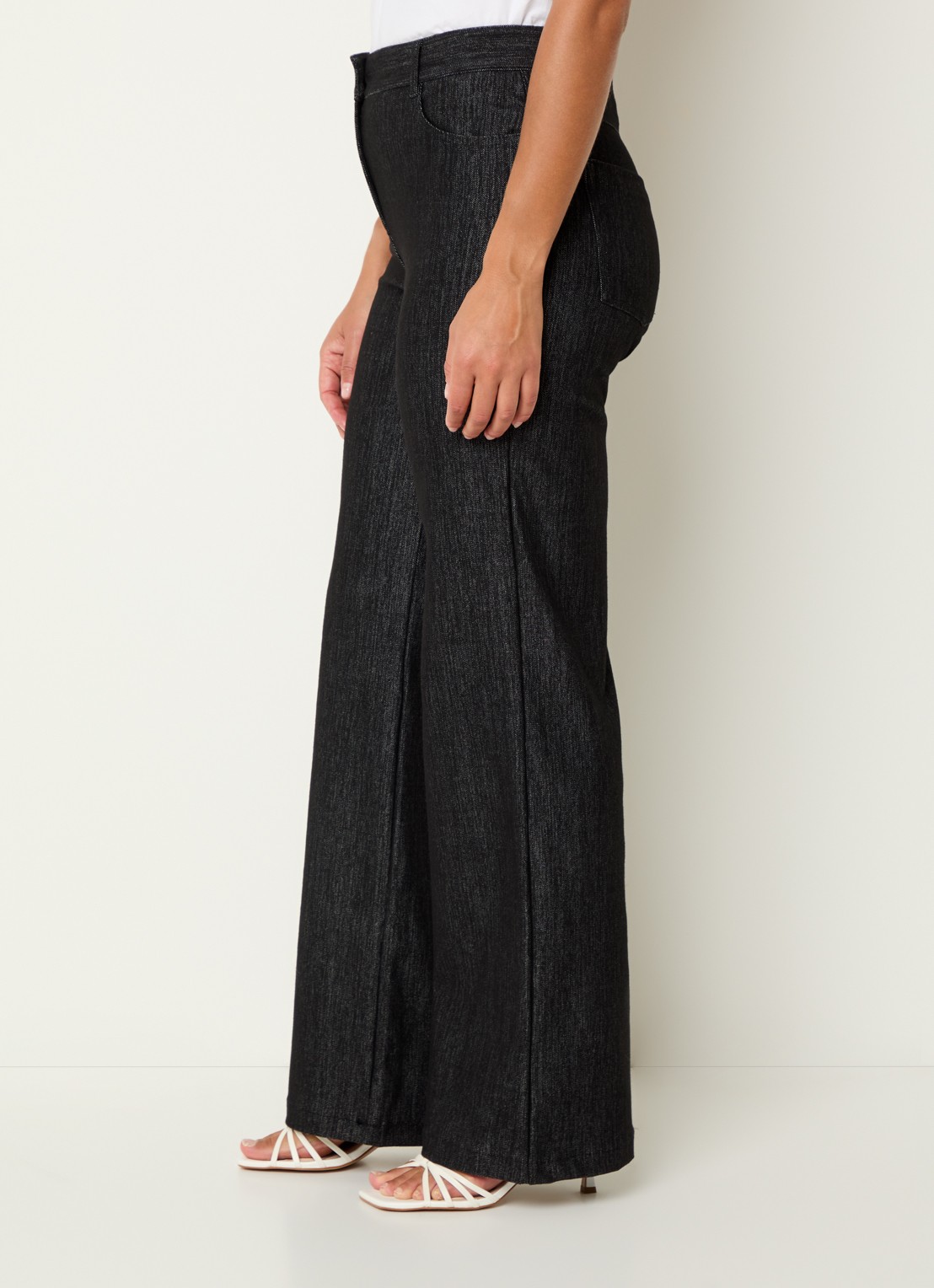 Pennyblack Ragtime high waist wide leg jeans met stretch - detail 3 zwart