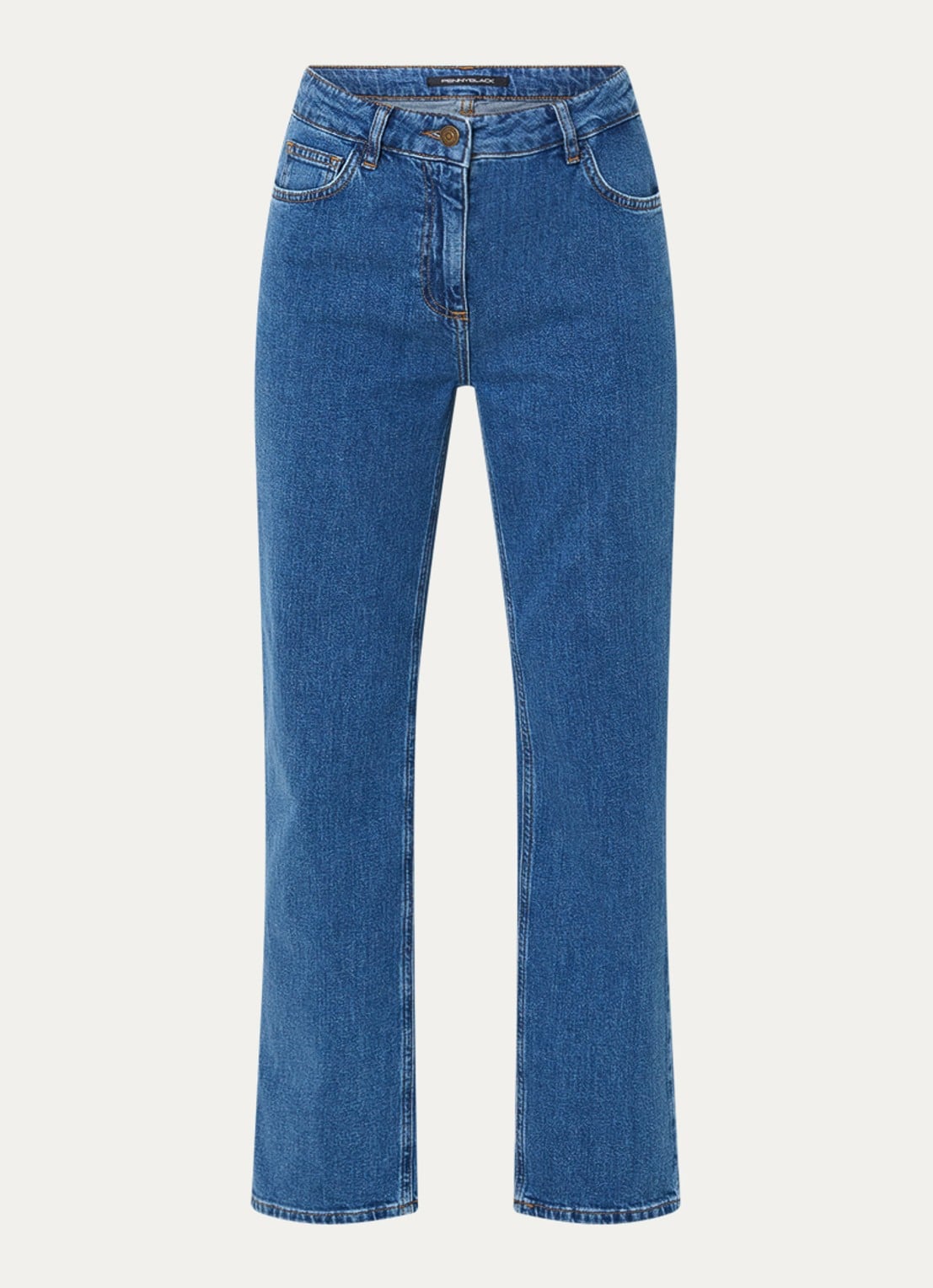 Pennyblack Regular high waist cropped slim fit jeans met medium wassing - voorkant blauw