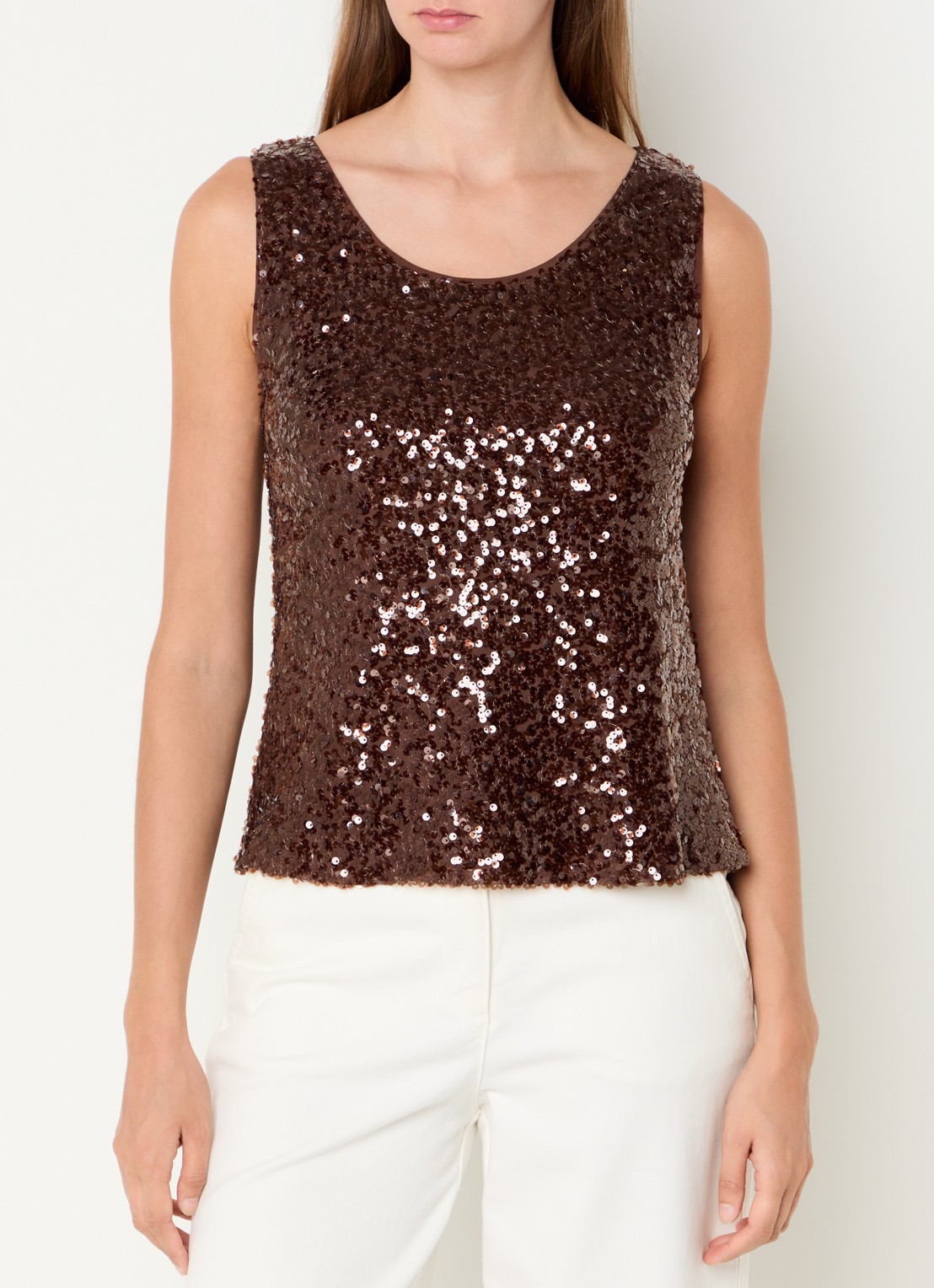 Pennyblack Semisse mouwloze top met pailletten - detail 4 bruin