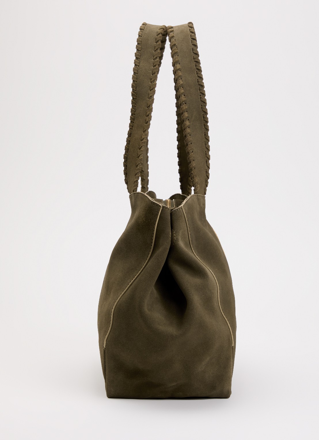Pennyblack Shopper van suède - detail 2 khaki