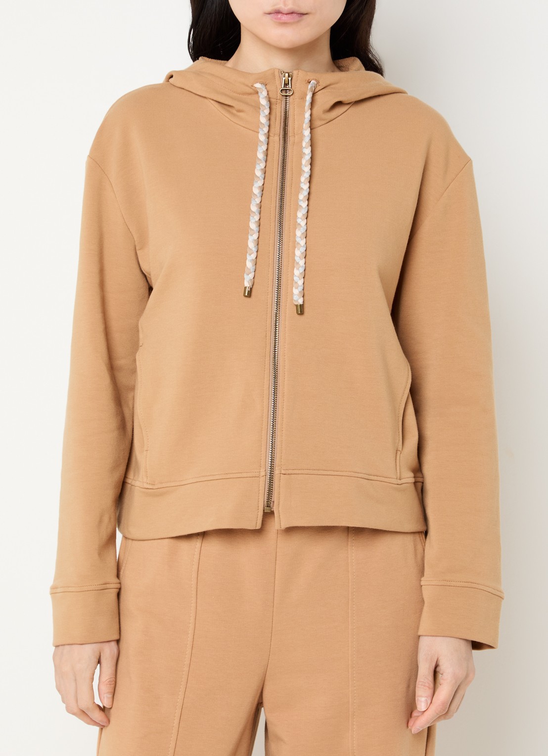 Pennyblack Sweatvest met capuchon - detail 3 camel