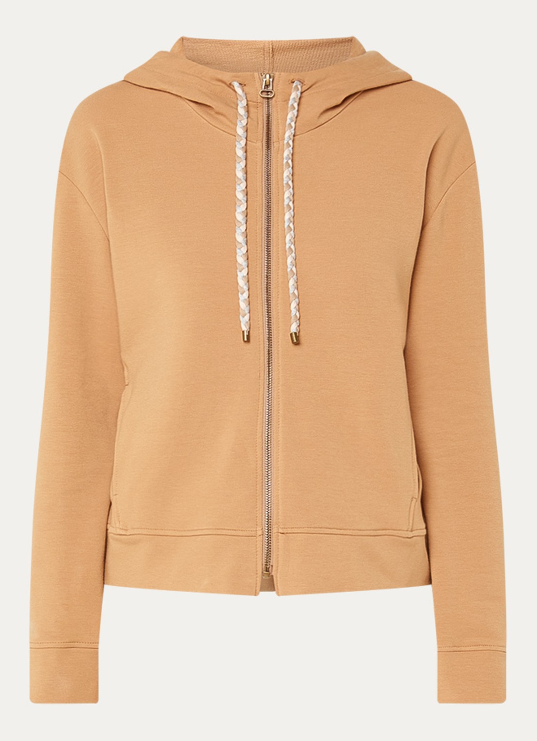 Pennyblack Sweatvest met capuchon - voorkant camel