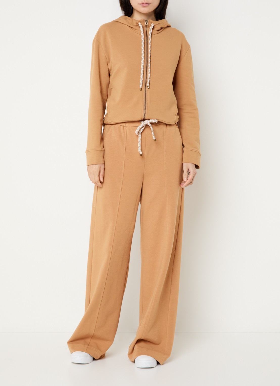 Pennyblack Sweatvest met capuchon - voorkant 2 camel