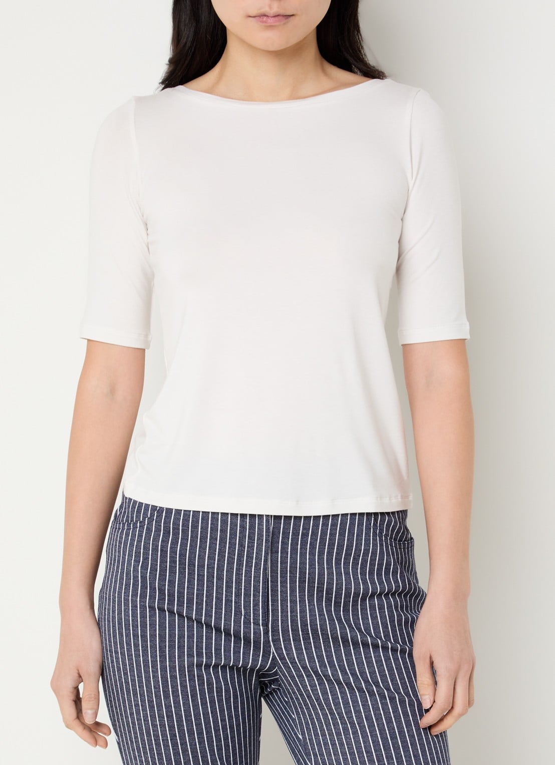 Pennyblack T-shirt met boothals - detail 4 wit