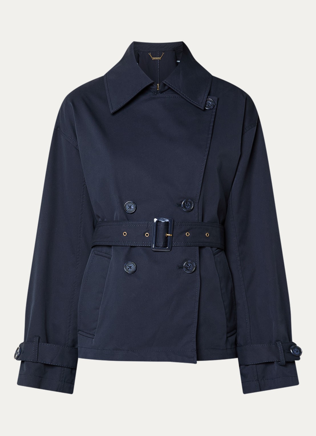 Pennyblack Talco double-breasted trenchcoat met ceintuur en steekzakken - voorkant 3 donkerblauw