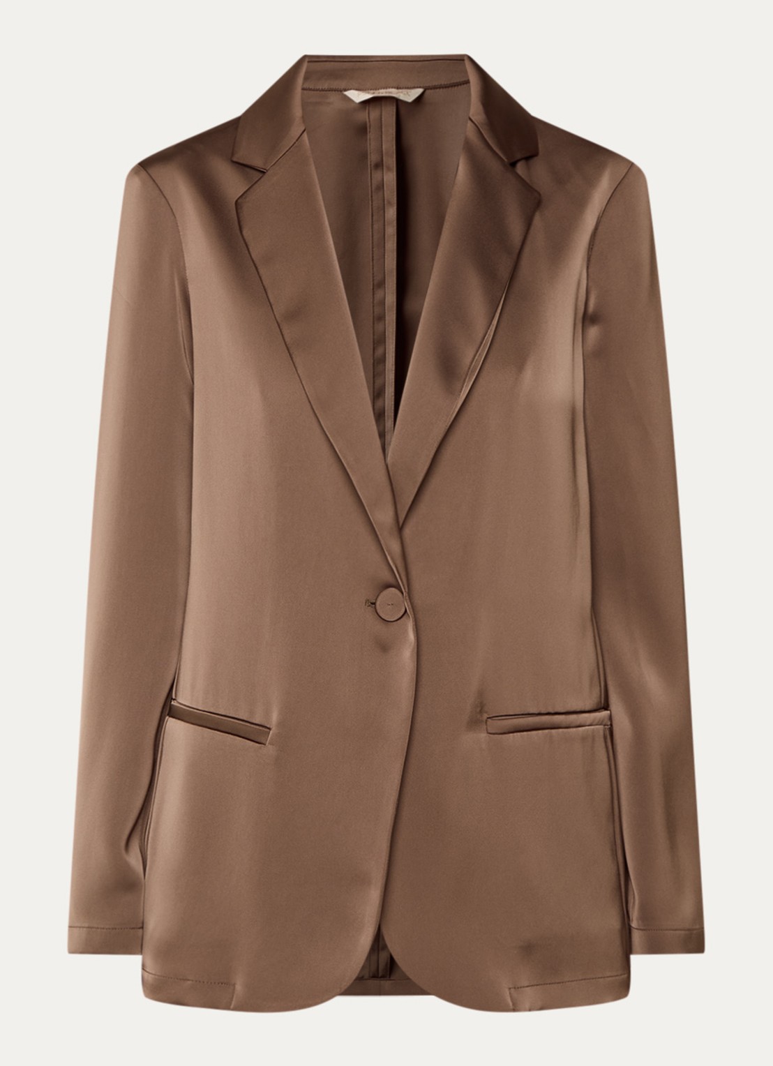 Pennyblack Tana blazer met paspelzakken - voorkant bruin