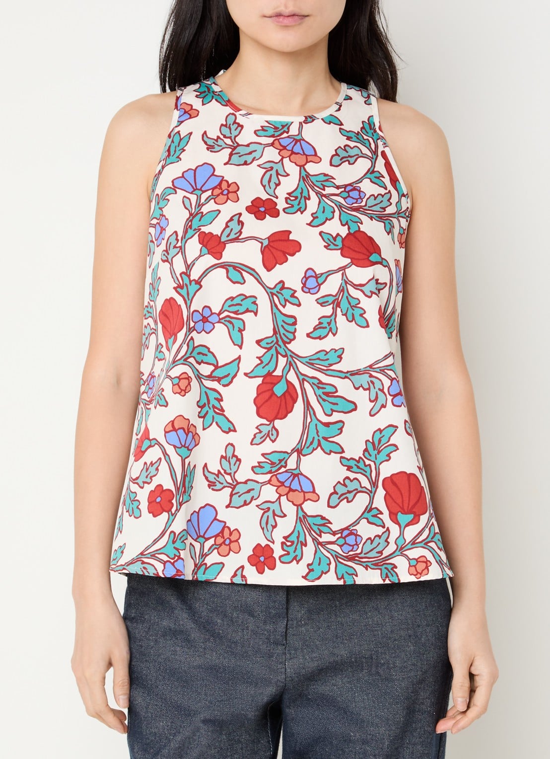 Pennyblack Top met bloemenprint - detail 3 steenrood