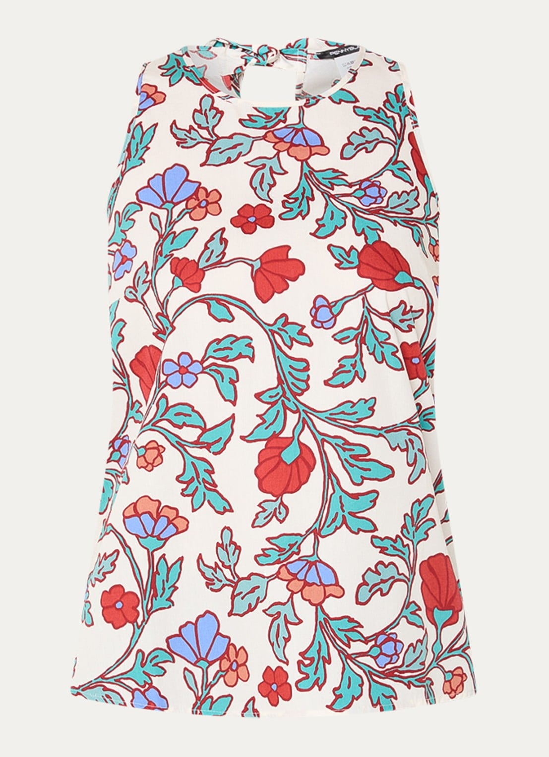 Pennyblack Top met bloemenprint - voorkant steenrood