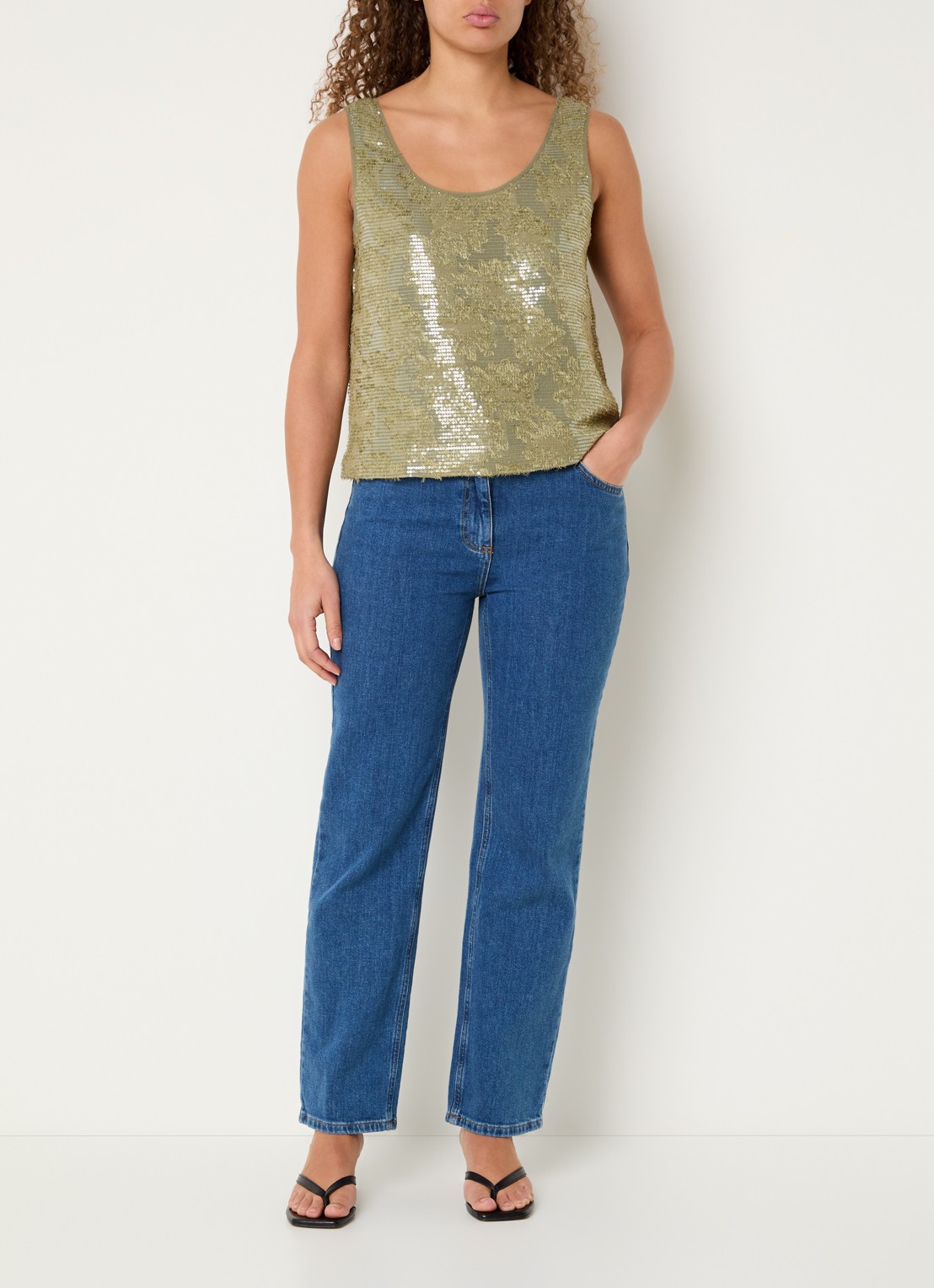 Pennyblack Top met pailletten - voorkant 2 lichtgroen