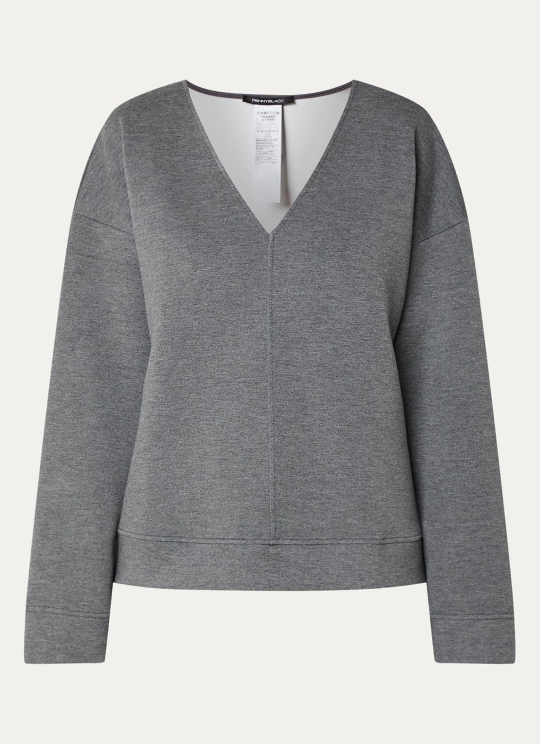 Pennyblack Top met V-hals - voorkant grijs