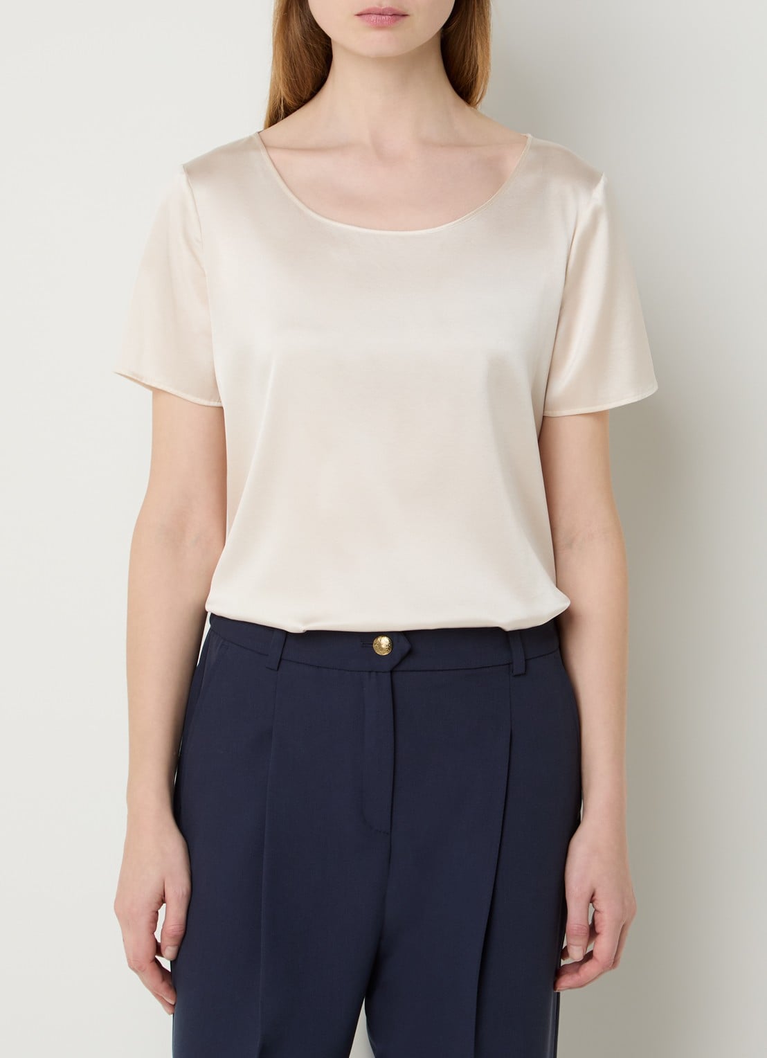 Pennyblack Top van satijn - detail 4 ivoor