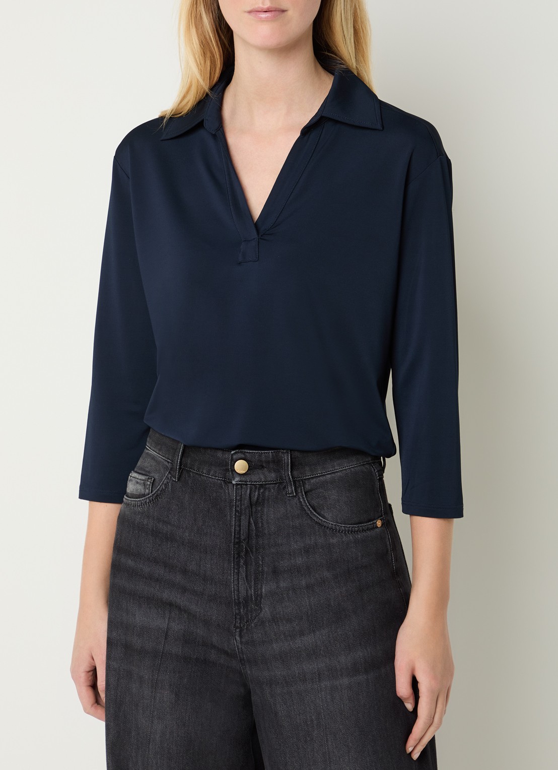 Pennyblack Volante tuniek met stretch - detail donkerblauw