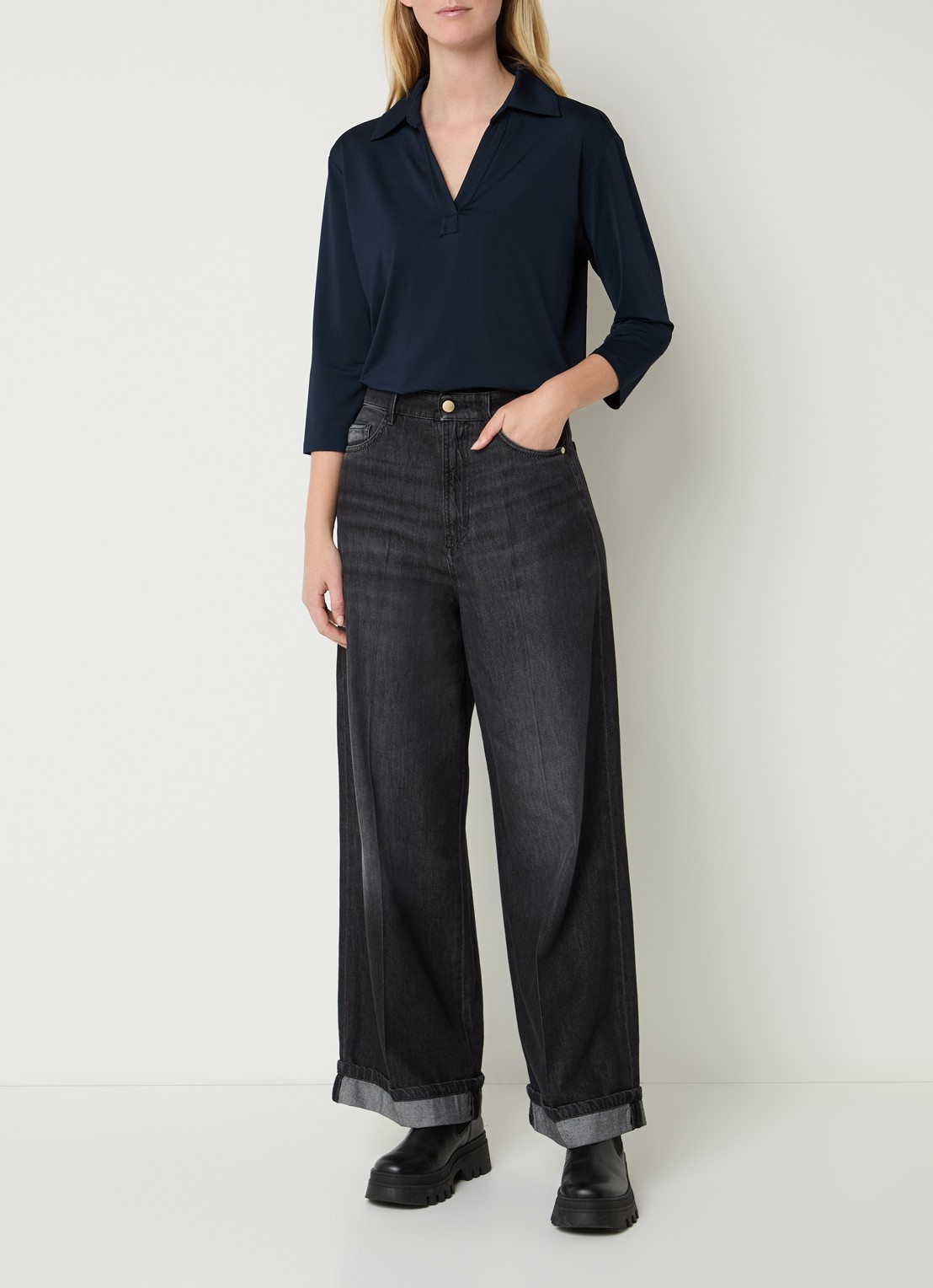 Pennyblack Volante tuniek met stretch - voorkant 3 donkerblauw