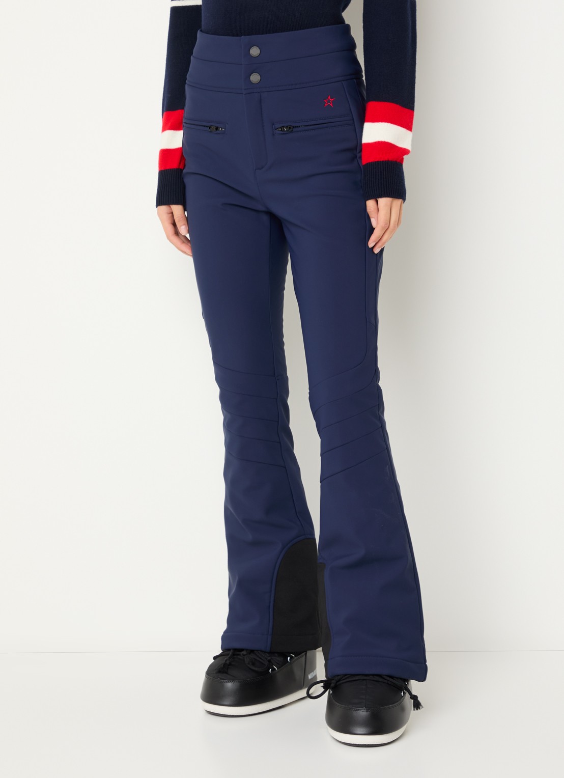 Perfect Moment Aurora high waist flared fit skibroek met ritszakken - detail 4 donkerblauw