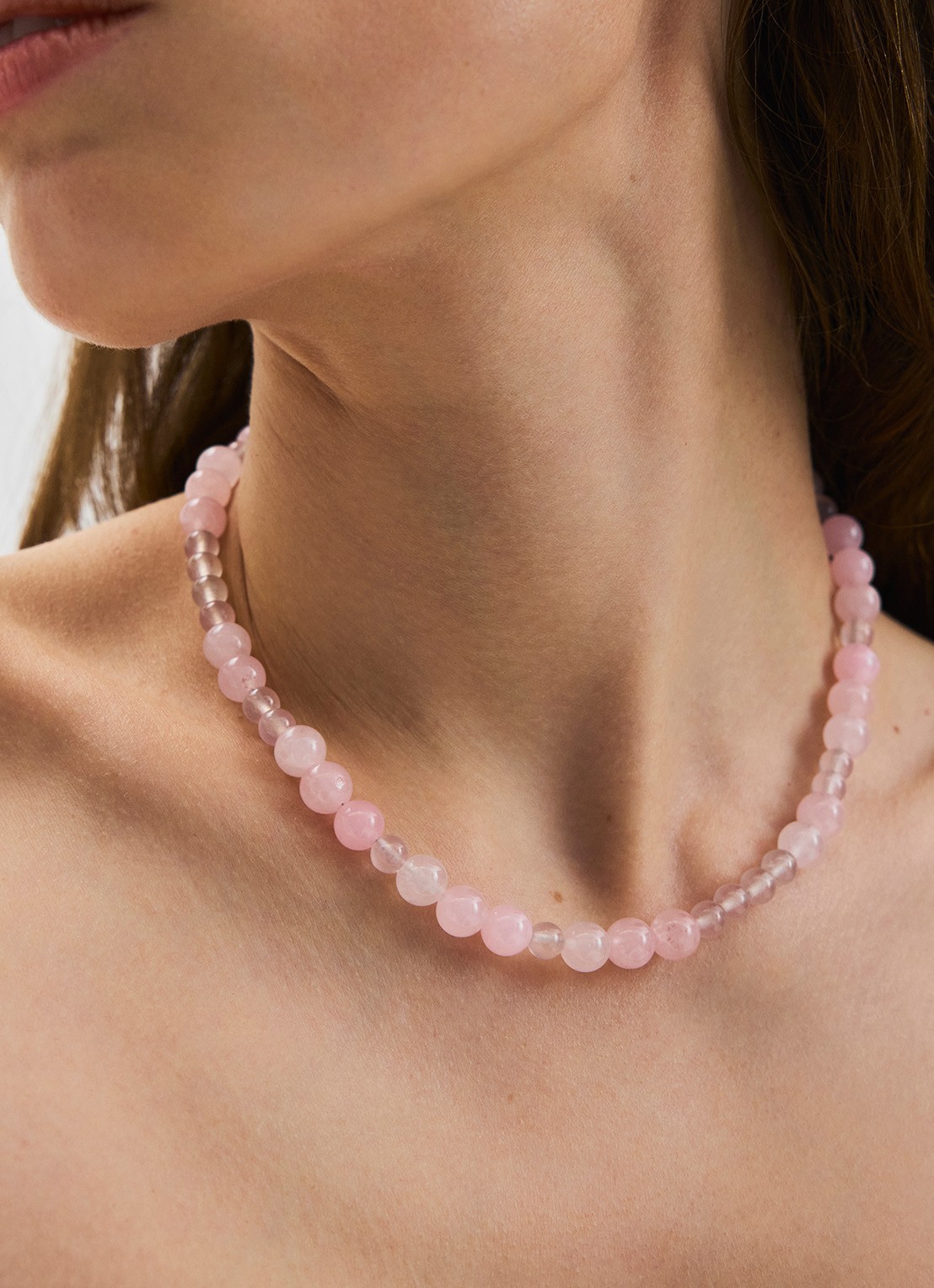Pernille Corydon Blush kralenarmband verguld - voorkant 2 roze