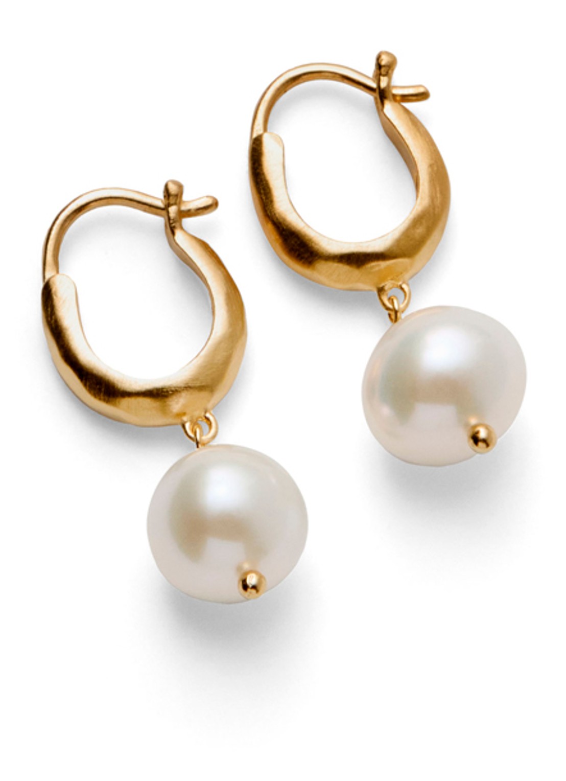 Pernille Corydon Pearl Blossom oorhangers verguld - voorkant goud
