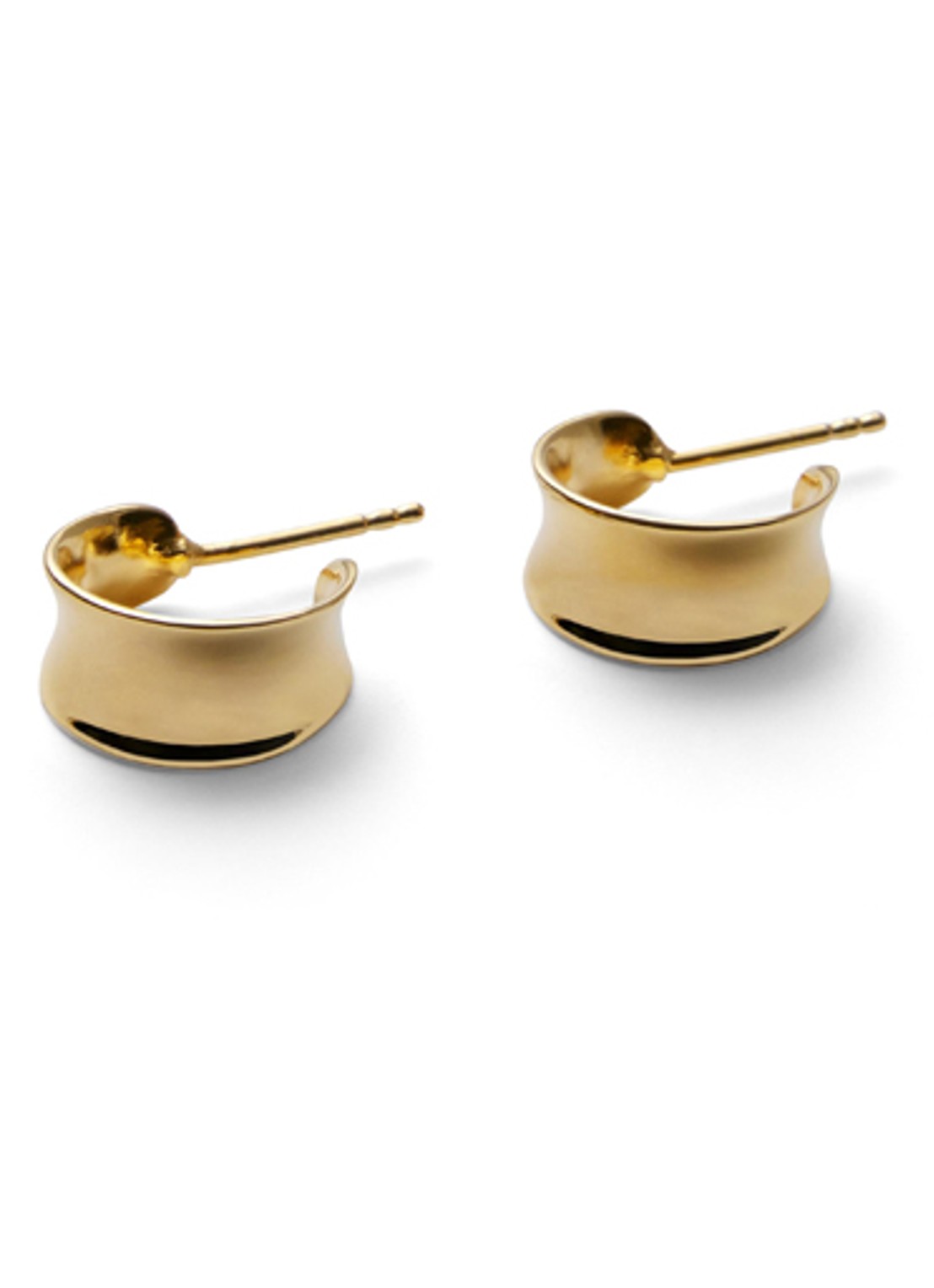 Pernille Corydon Small Reflection oorringen verguld - voorkant goud
