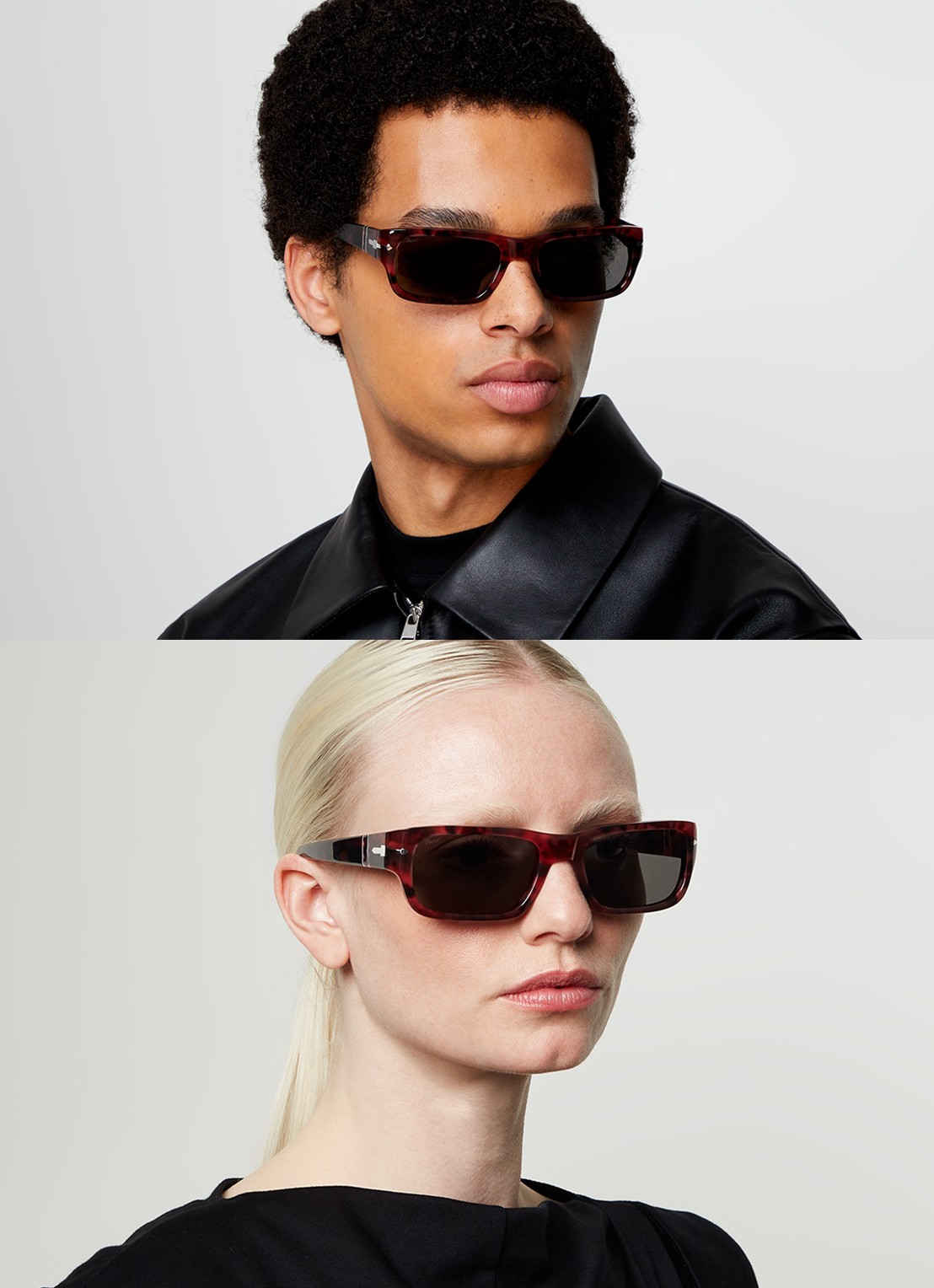 Persol Adrien zonnebril PO3347S  - voorkant 2 cranberryrood