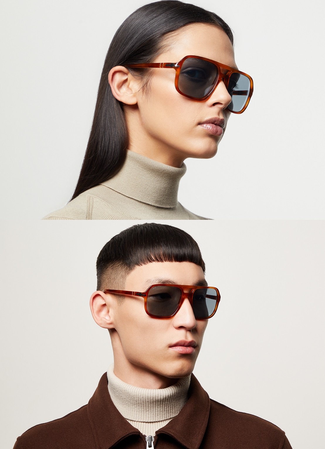 Persol Piloten zonnebril PO3328S - voorkant 5 roestbruin