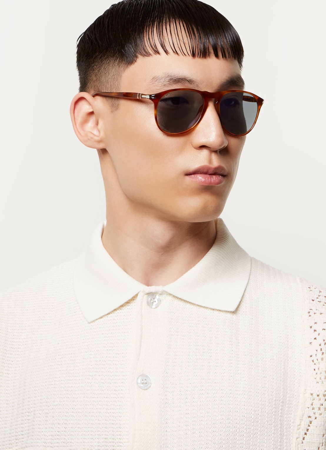 Persol Piloten zonnebril PO9649S - voorkant 2 roodbruin