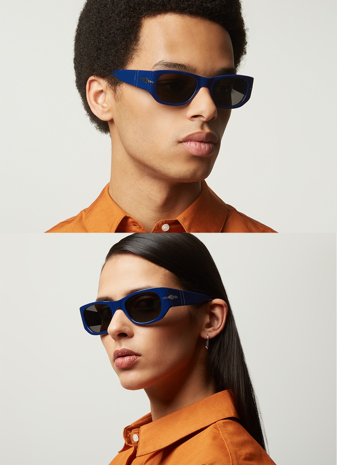Persol Retro zonnebril PO3307S  - voorkant 3 blauw