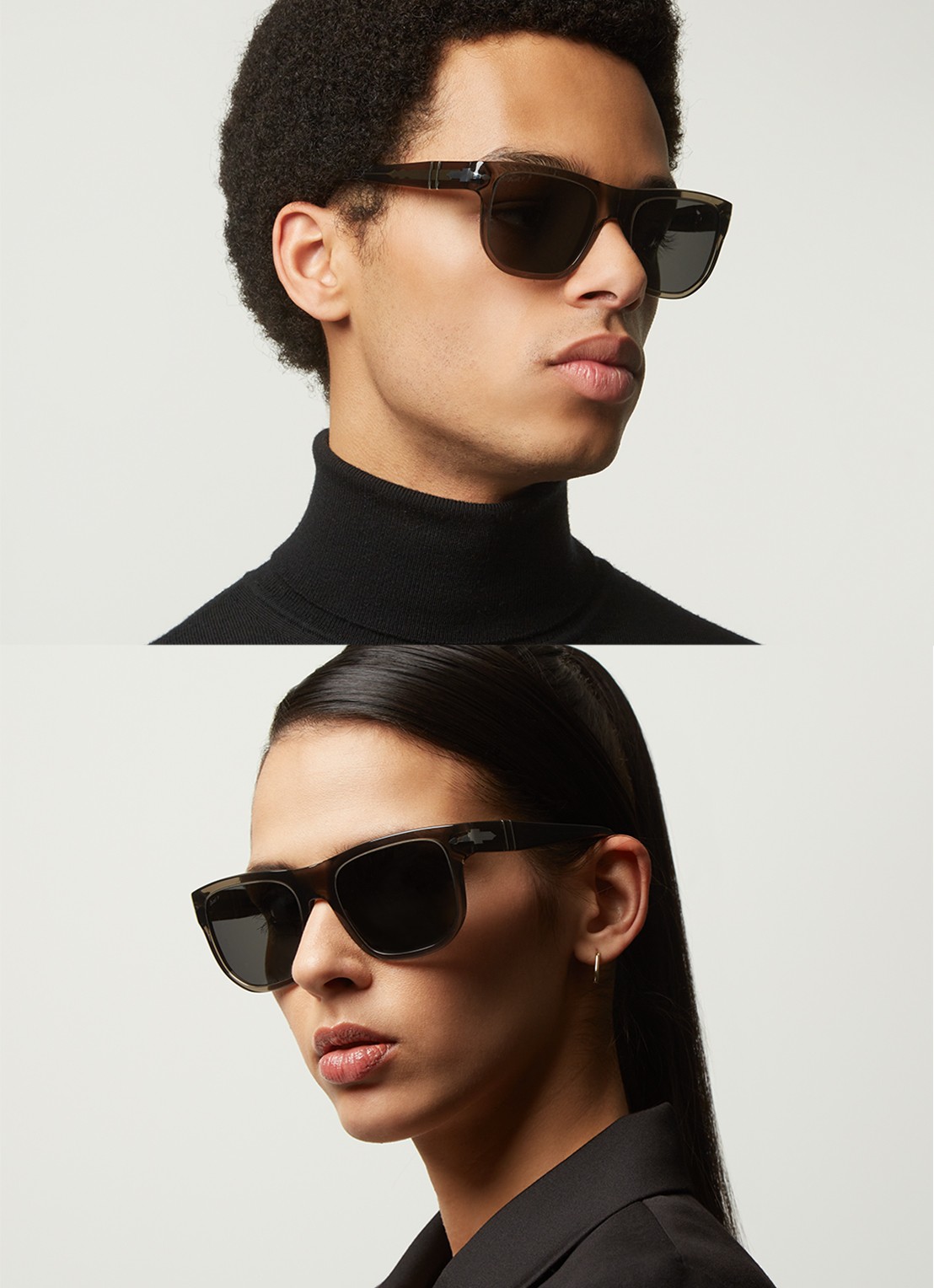 Persol Wayfarer zonnebril gepolariseerd PO3306S  - voorkant 5 donkergrijs