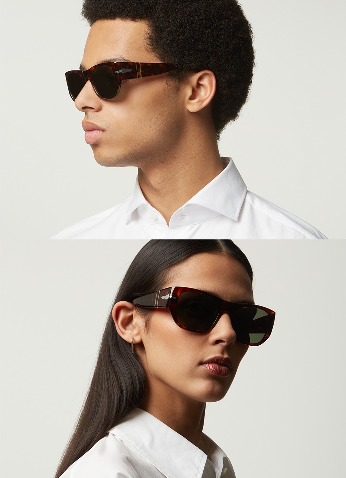 Persol Wayfarer zonnebril PO3308S  - voorkant 3 kastanjebruin