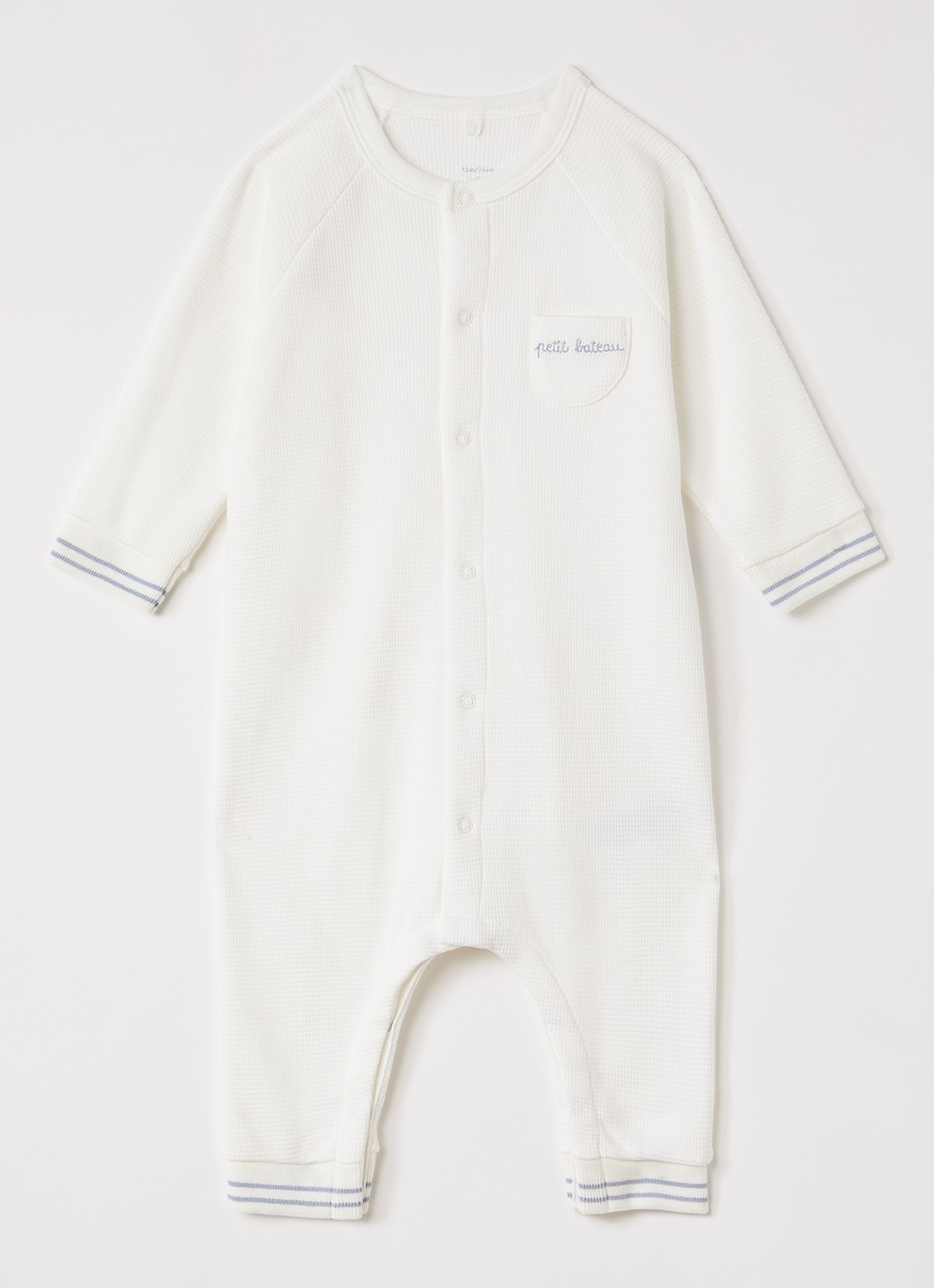 Petit Bateau Babypak met logoborduring - voorkant wit