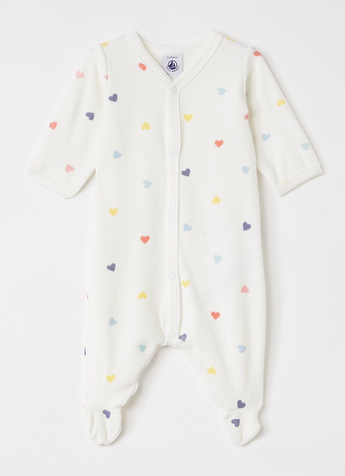 Petit Bateau Babypak met print - voorkant gebroken wit