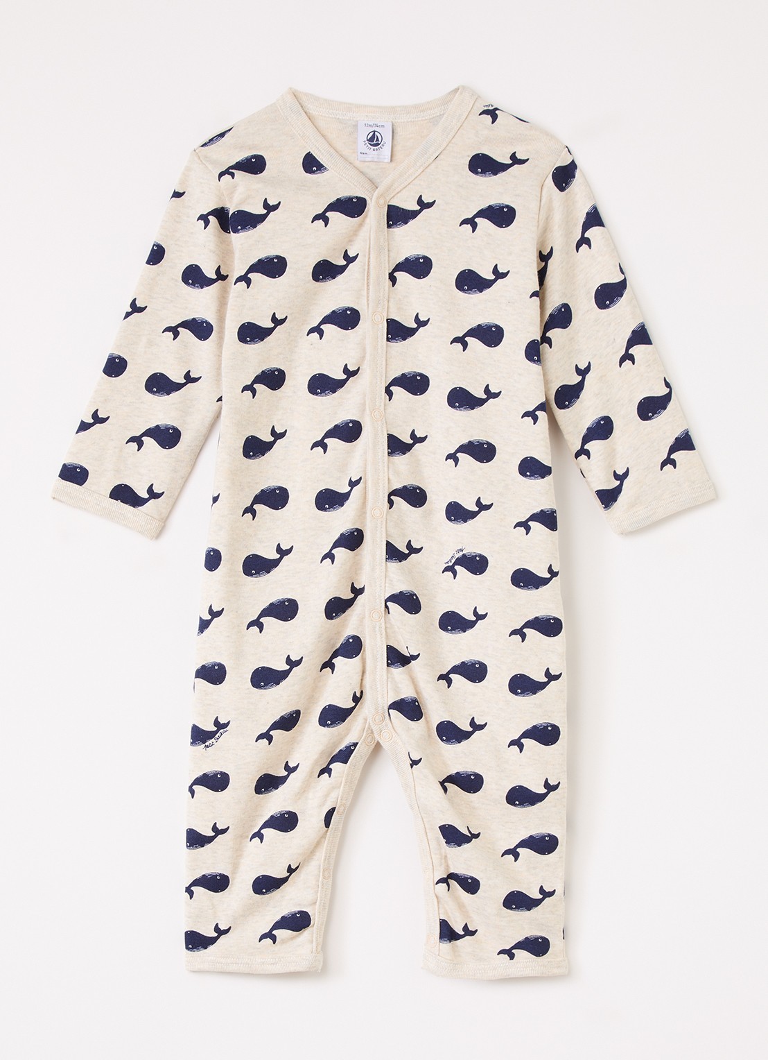 Petit Bateau Babypak met print - voorkant lichtgrijs