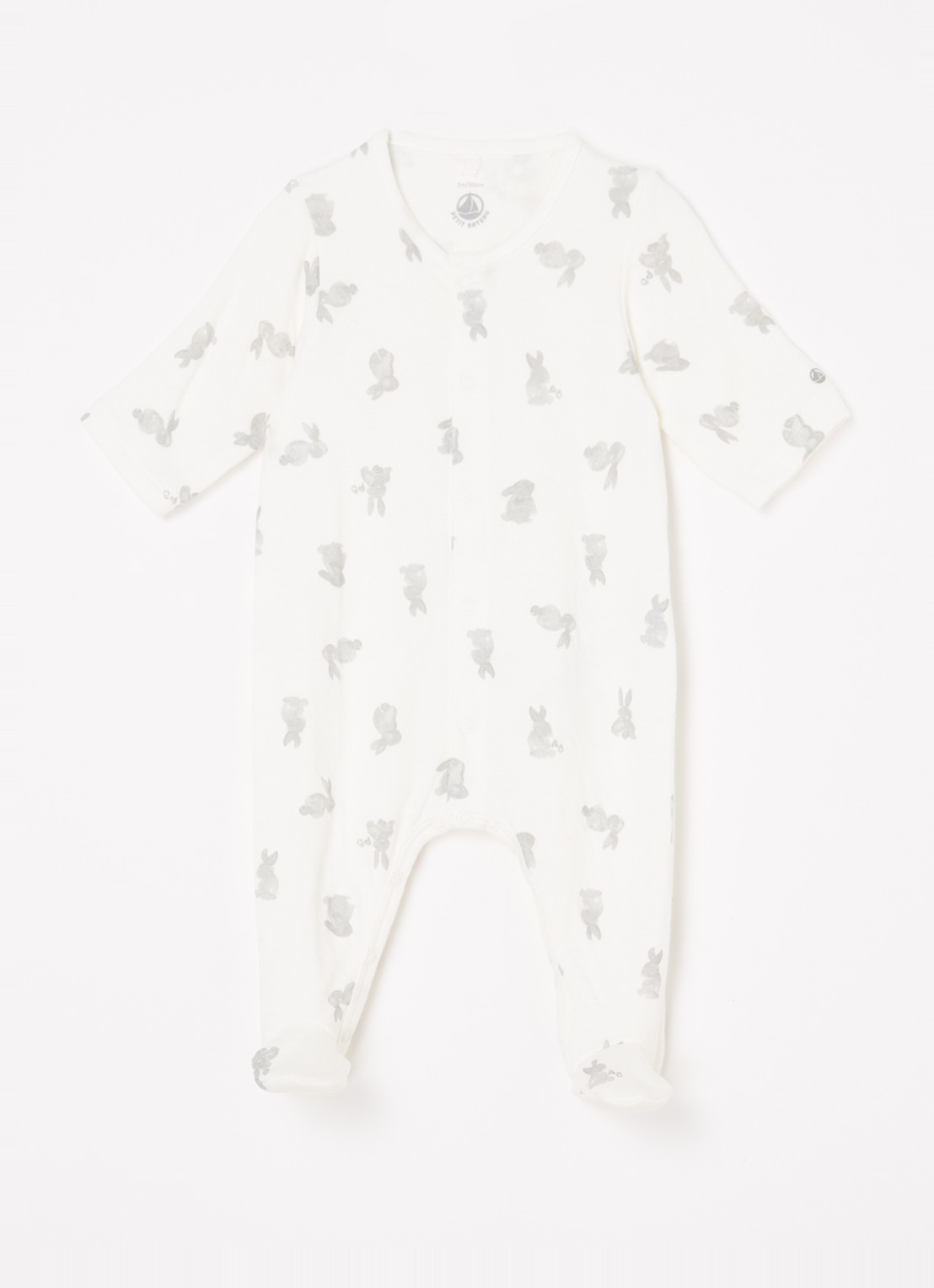 Petit Bateau Babypak met print  - voorkant 2 gebroken wit