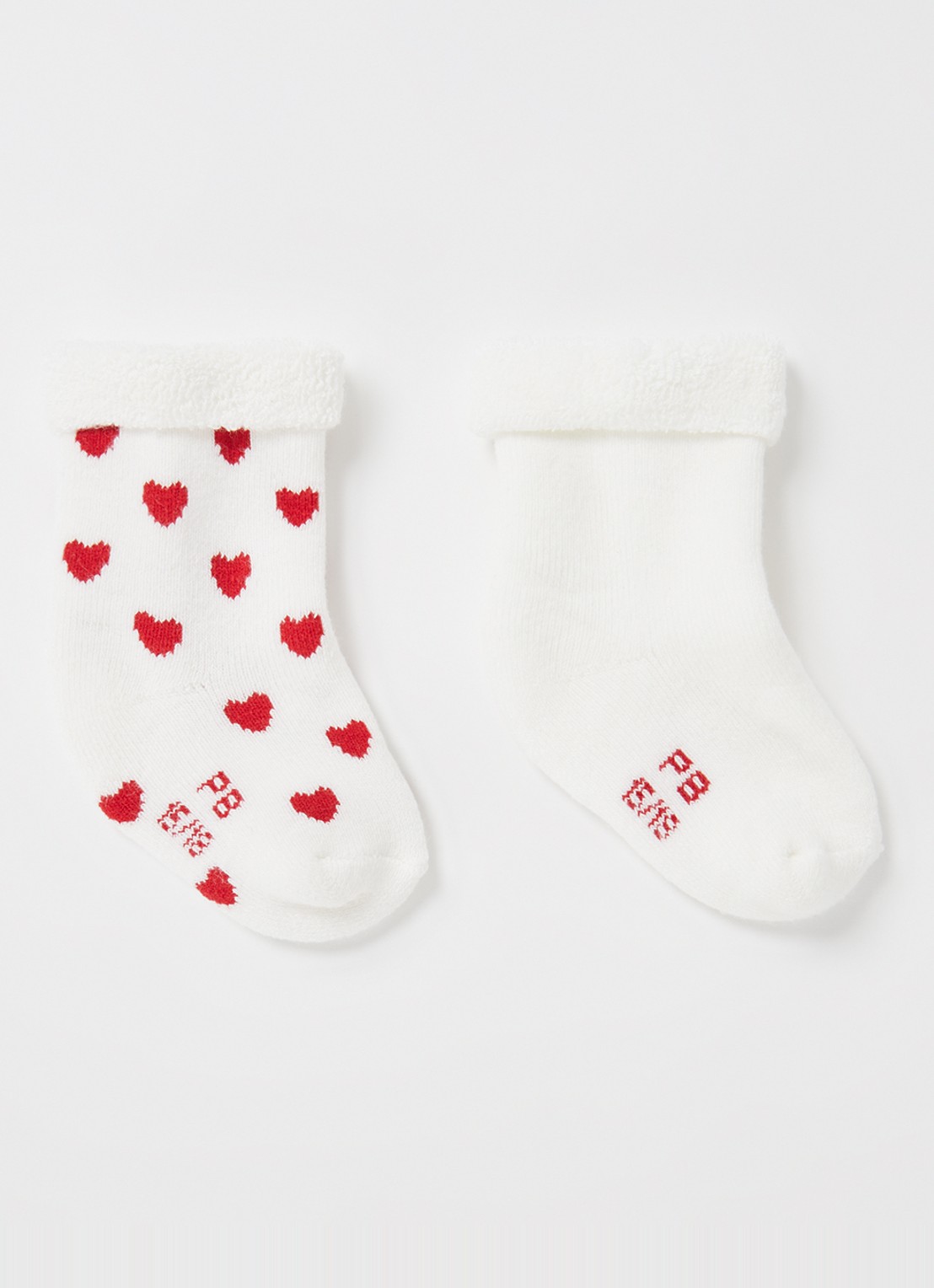 Petit Bateau Babysokken met print in 2-pack - voorkant wit
