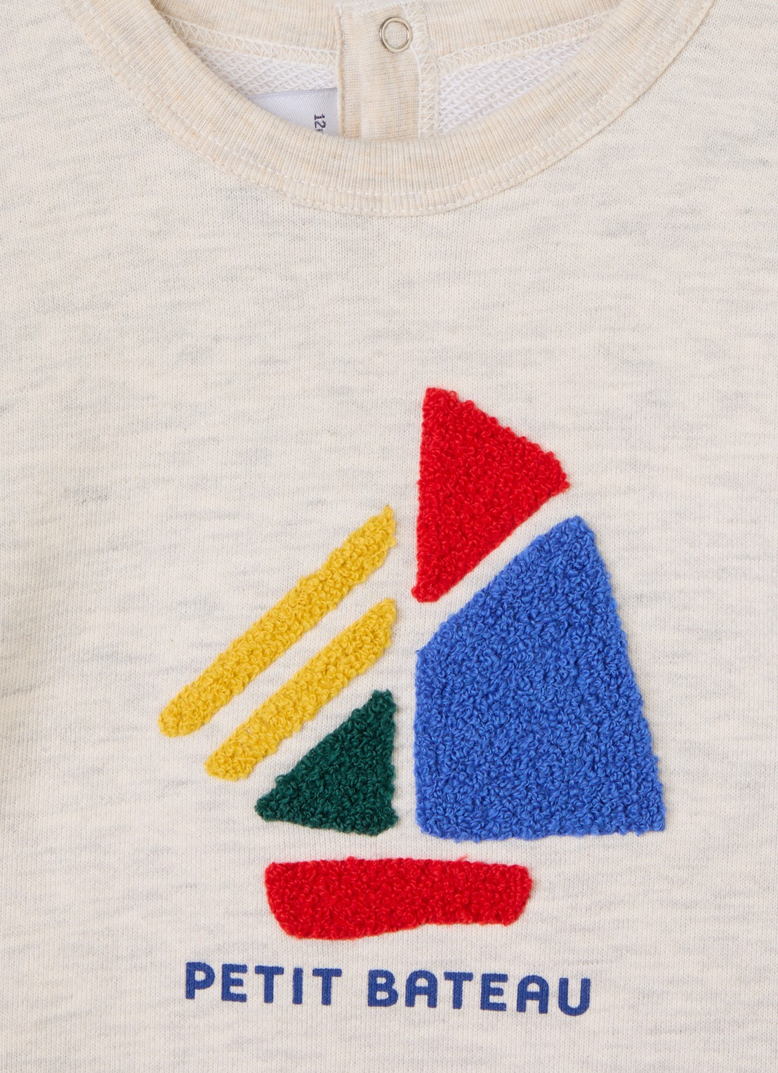 Petit Bateau Bootje sweater met print - detail 3 beige