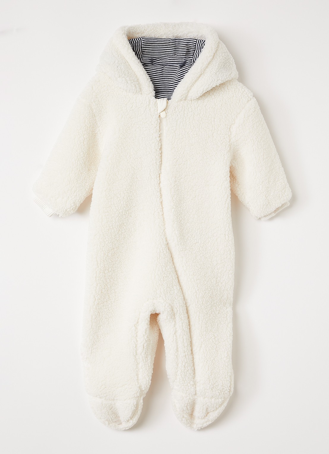 Petit Bateau Cahute babypak van teddy - voorkant wit