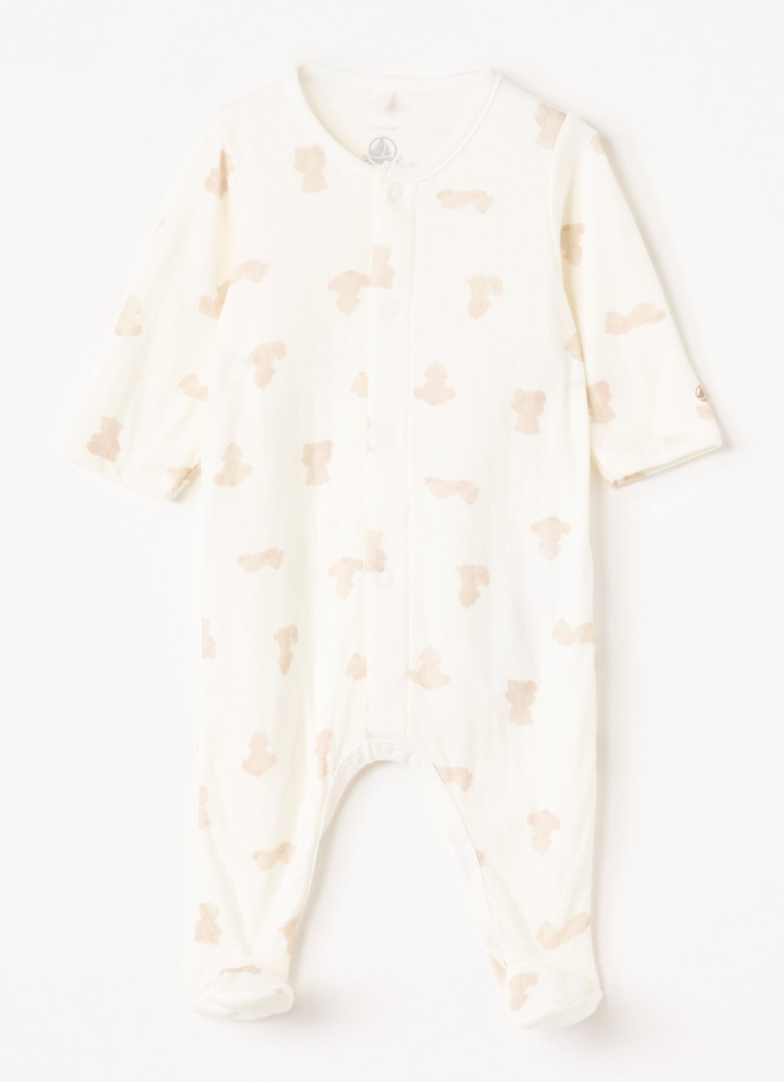 Petit Bateau Crush babypak met print - voorkant gebroken wit
