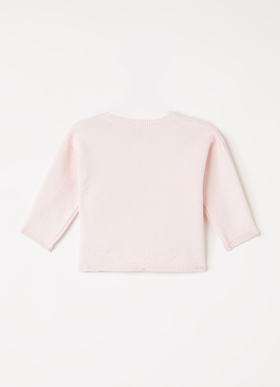 Petit Bateau Fijngebreid vest met overslag - achterkant lichtroze