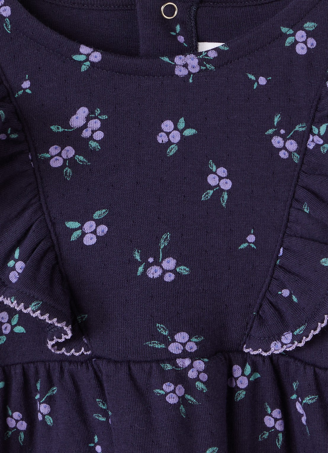 Petit Bateau Jurk met bloemenprint - detail donkerblauw
